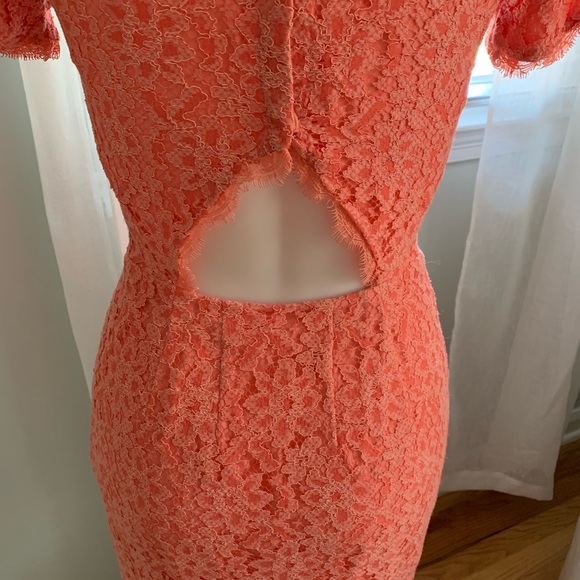 Coral Lace Cocktail Dress 🍹 - Picture 4 of 4